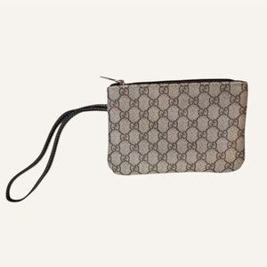 Gucci vibes  Beige and Brown GG Zip Wristlet